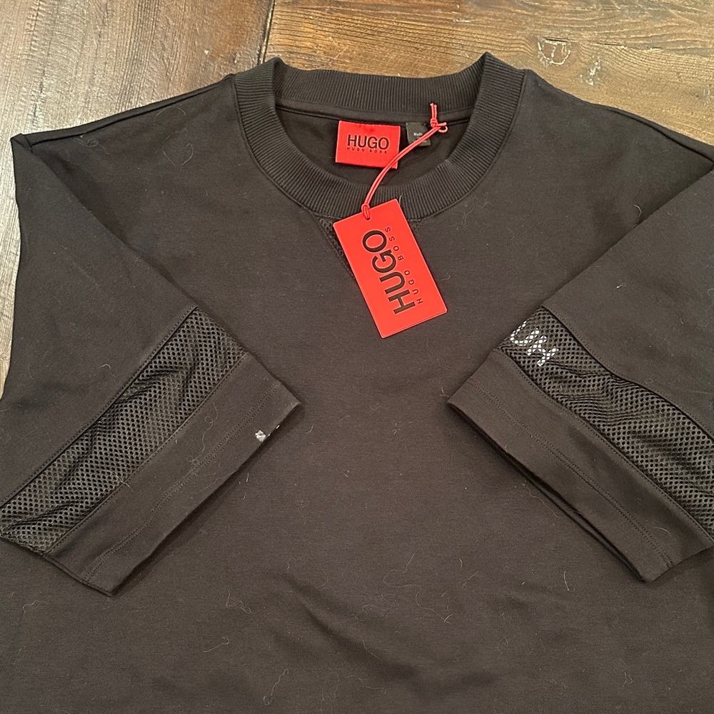 HUGO Black Top with Mesh Accents